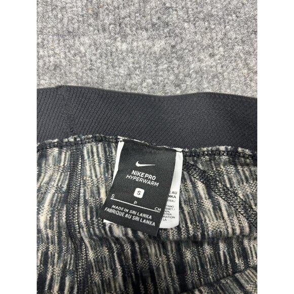 Nike Pro Hyperwarm Leggings Mens Small Gray Black Compression Pants Warm - Picture 2 of 7
